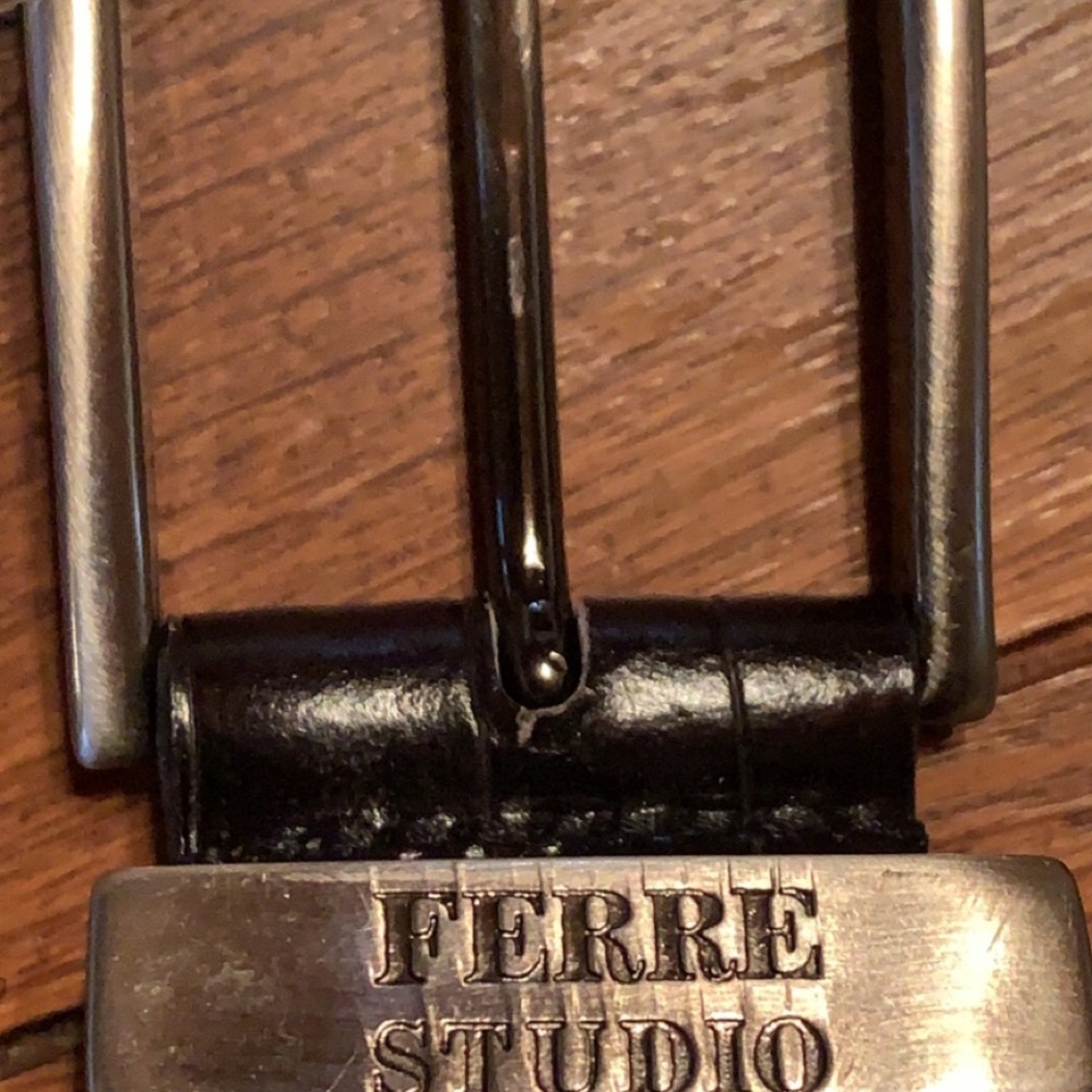 Gianfranco Ferre Made in Italy Studio Alligator Crocodile Print Leather Belt 80